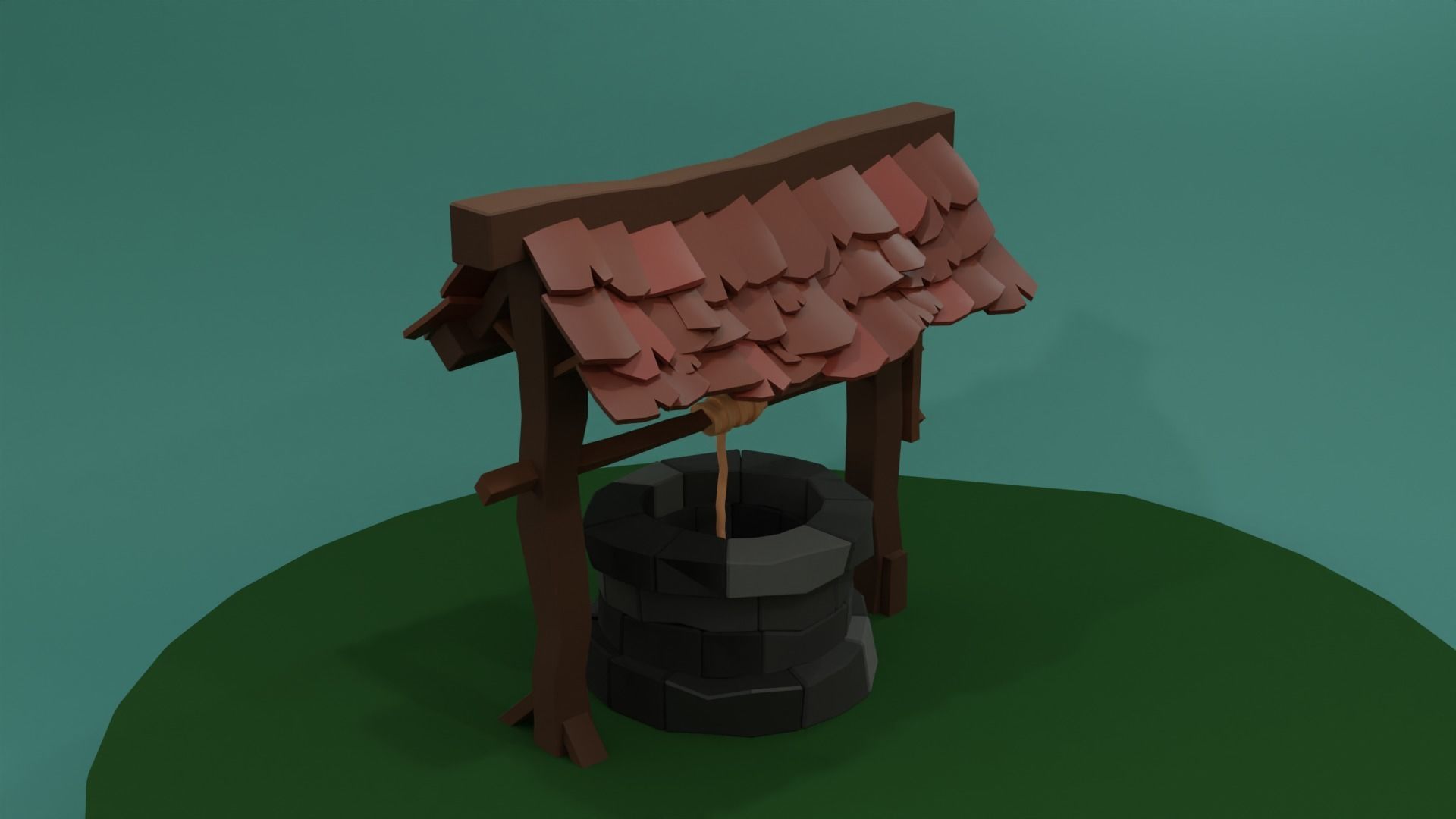 Medieval Well 3D model_4
