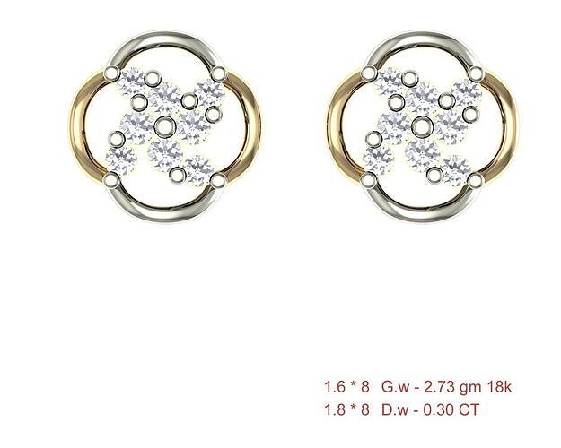 Women Stud Earrings 3dm STL OBJ FBX Details 3D print model