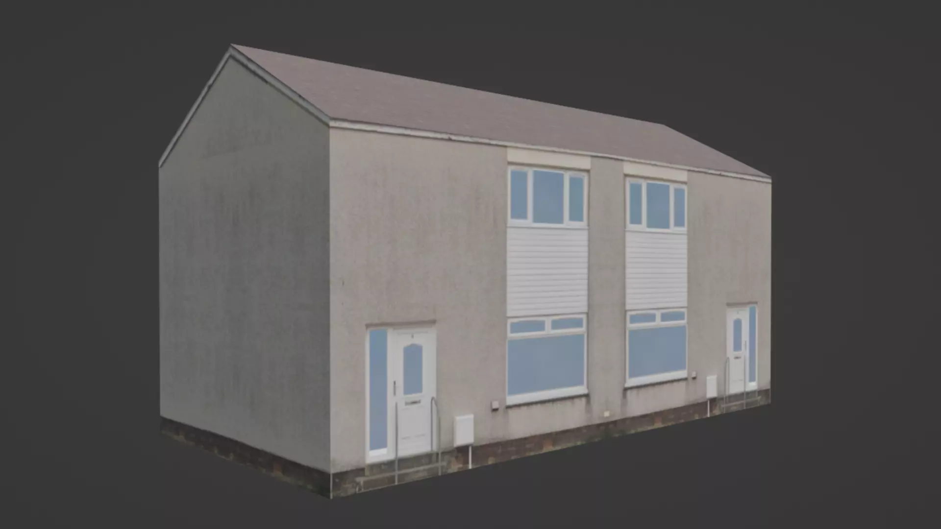 Semi-Detached Scottish Generic House 002 Low-poly 3D model_0