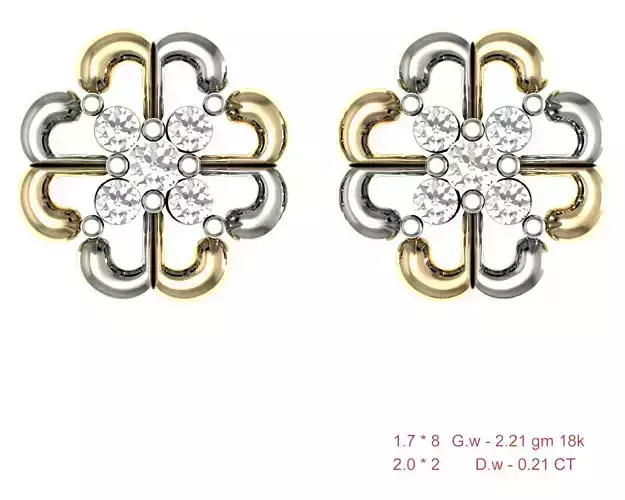 Women Stud Earrings 3dm STL OBJ FBX Details
