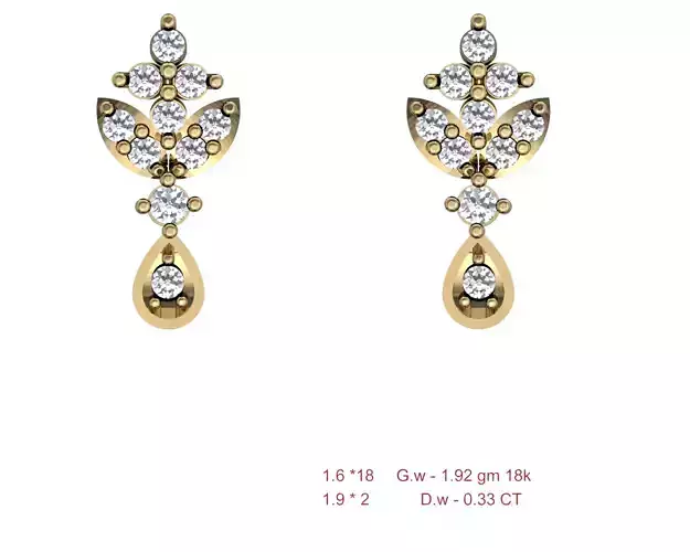 Women Earrings 3dm STL OBJ FBX Details 3D print model