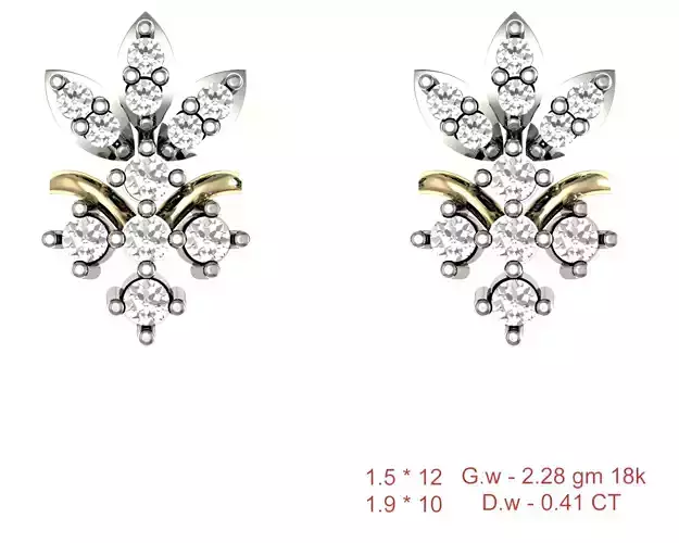Women Earrings 3dm STL OBJ FBX Details 3D print model