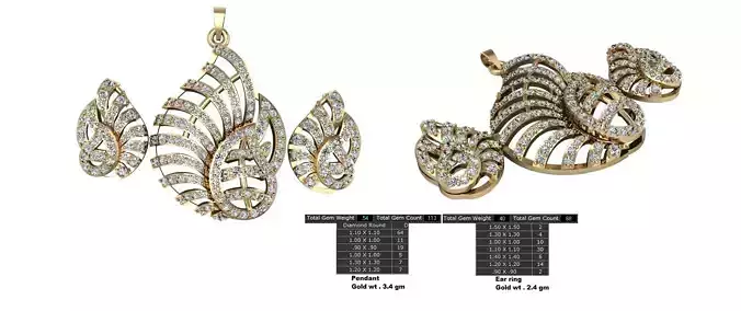Women Earrings Pendants STL OBJ FBX Details
