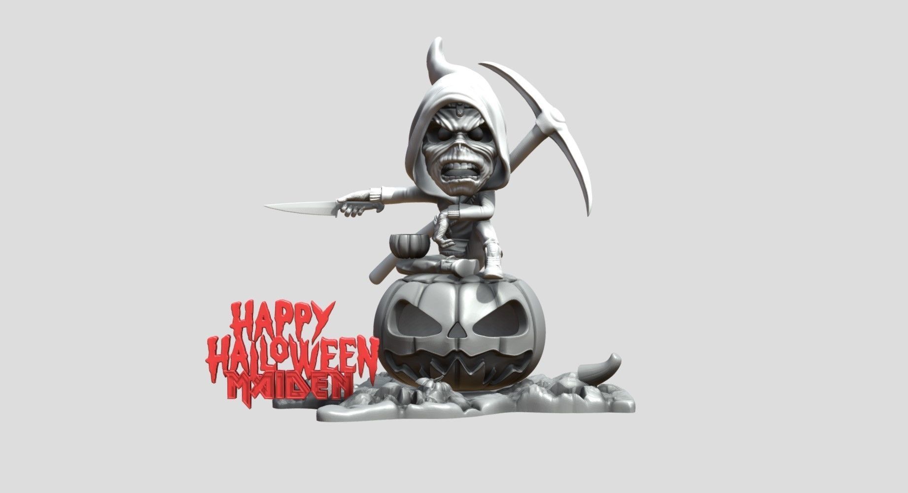 happy halloween maiden 3D print model_14