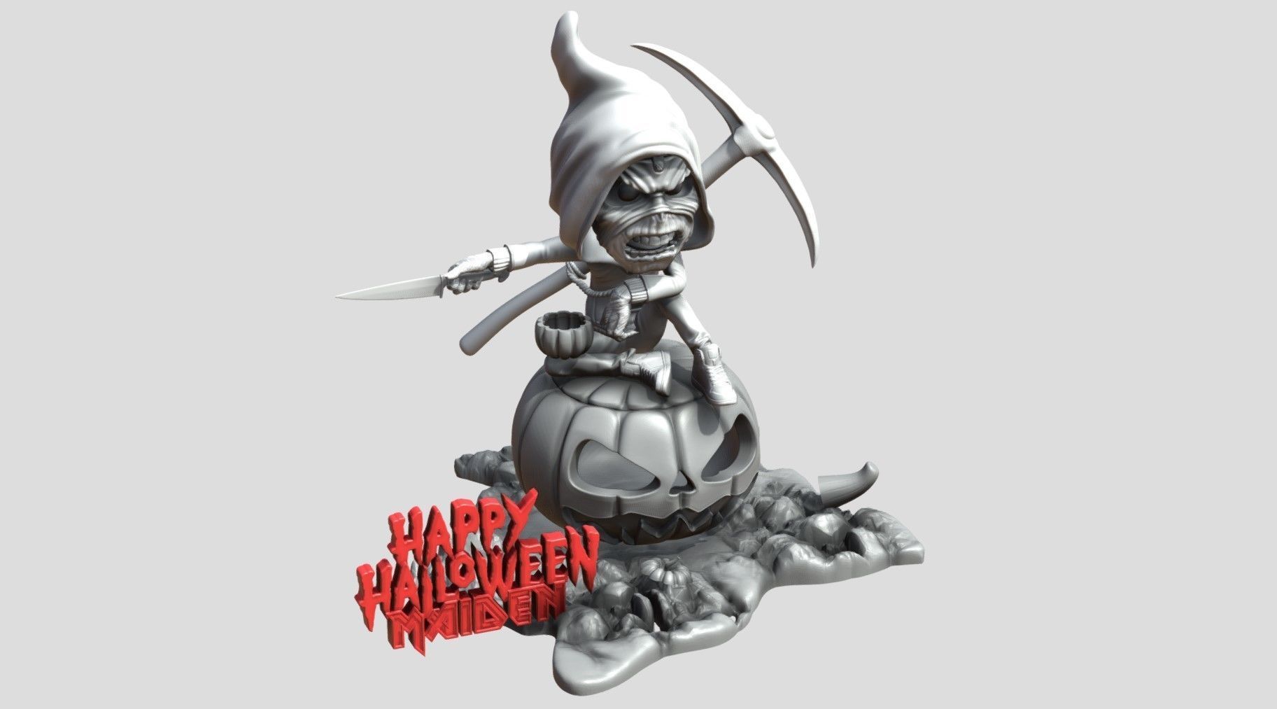 happy halloween maiden 3D print model_13