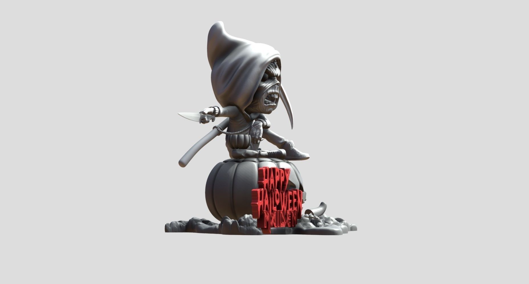 happy halloween maiden 3D print model_9
