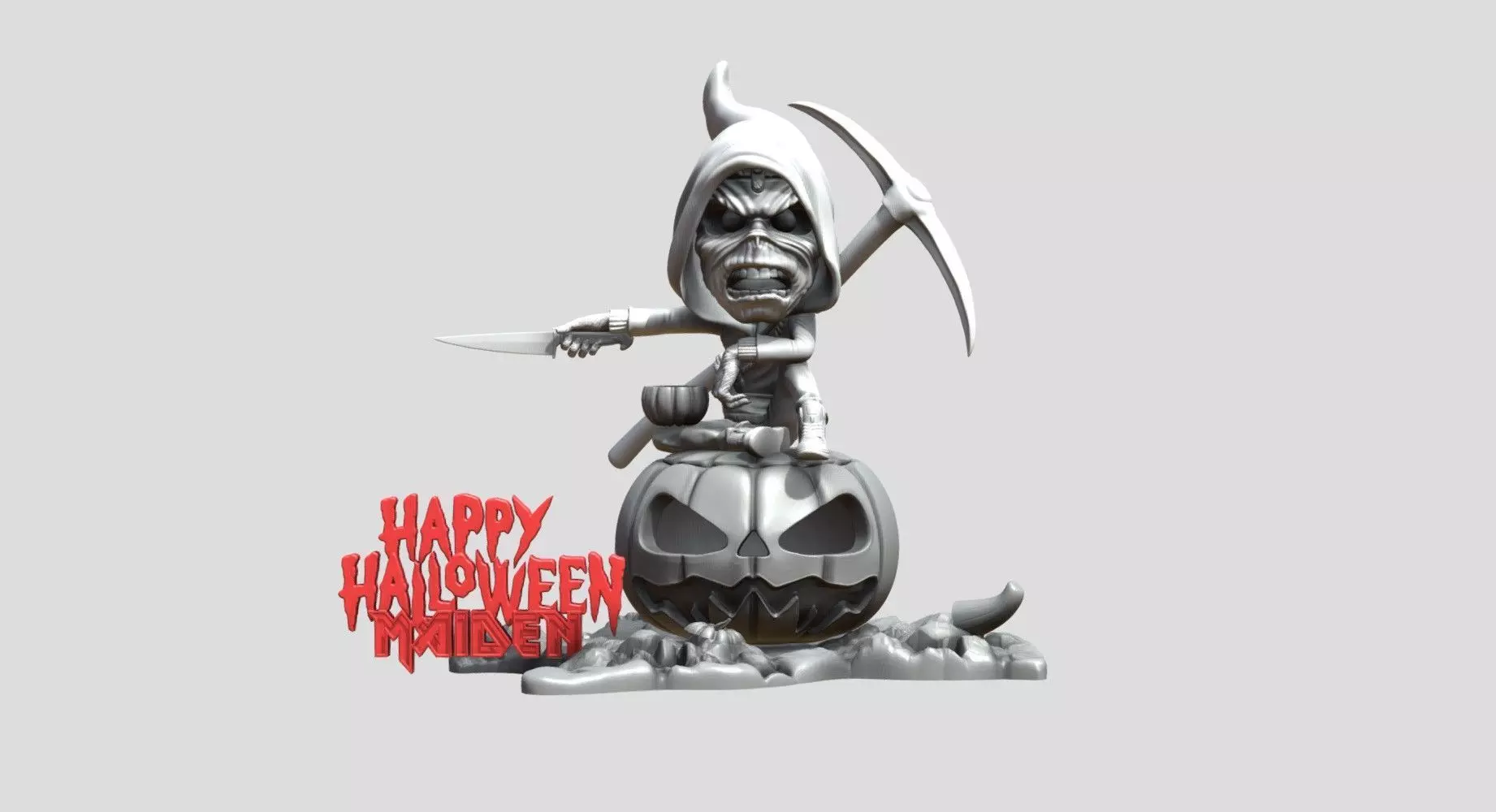 happy halloween maiden 3D print model_0