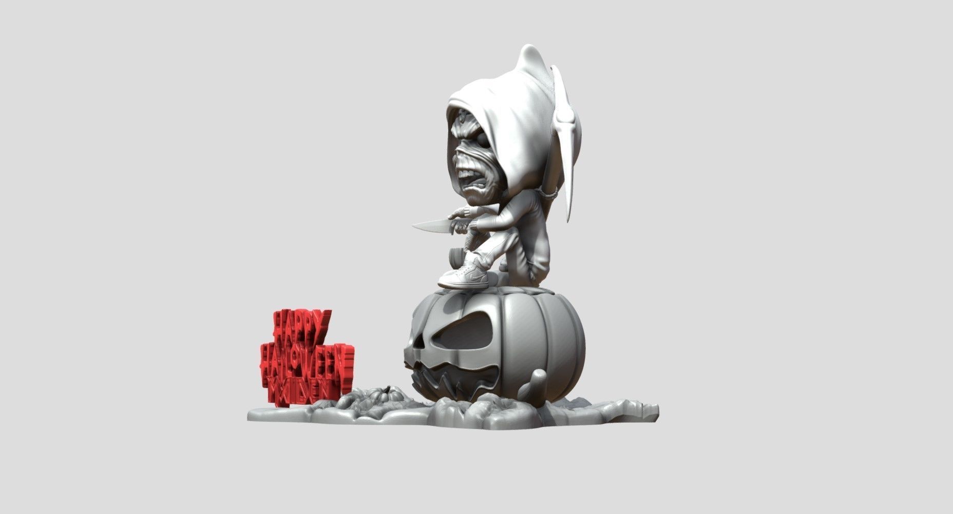happy halloween maiden 3D print model_10