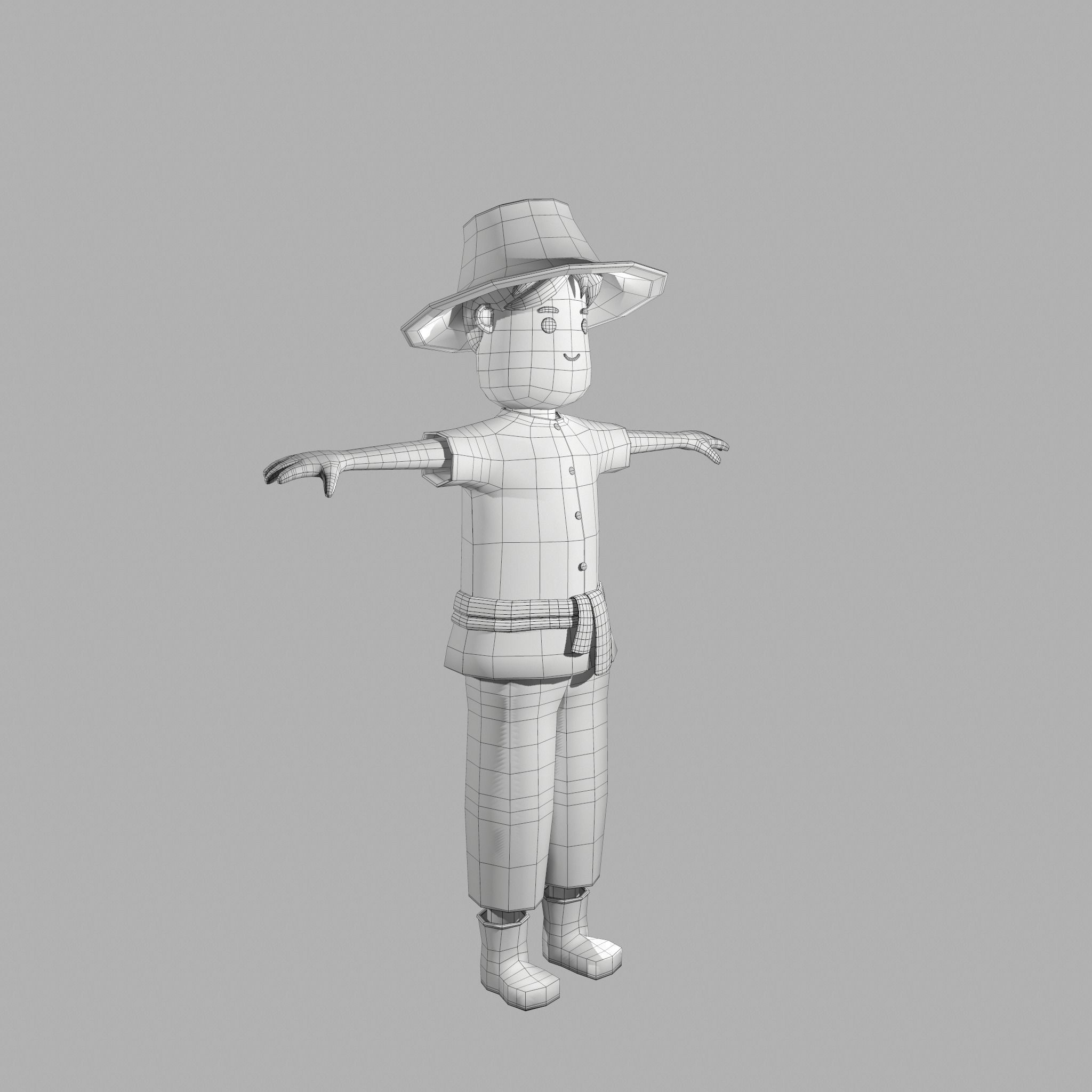 3D model Asian Farmer 3D model low polygon VR / AR / low-poly | CGTrader