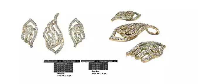 Women Earrings Pendants STL OBJ FBX Details