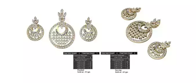 Women Earrings Pendants STL OBJ FBX Details