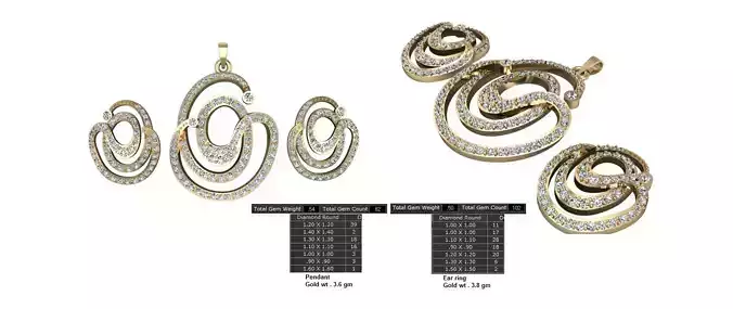 Women Earrings Pendants STL OBJ FBX Details