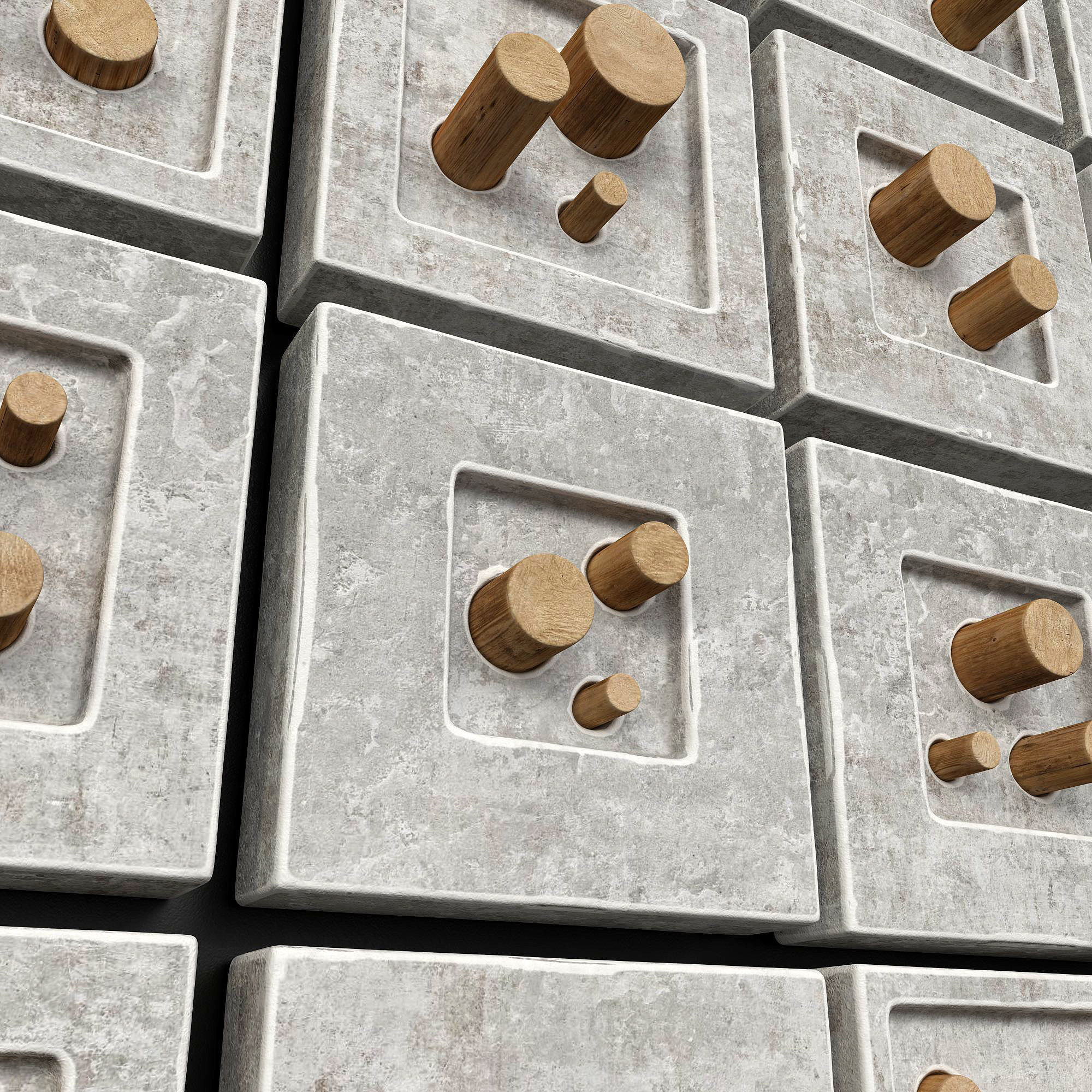 Stone hole panel n3 3D model_1