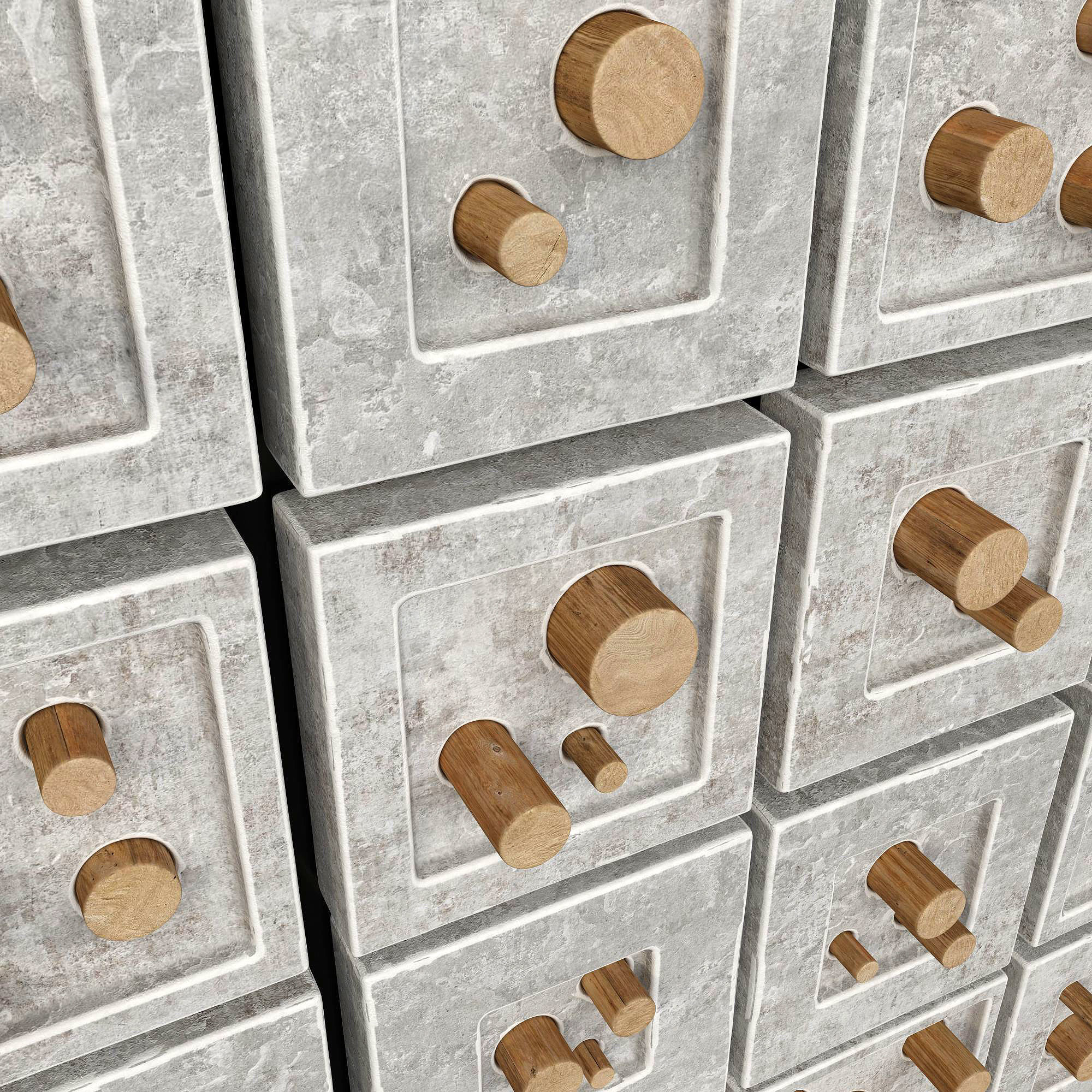 Stone hole panel n3 3D model_6