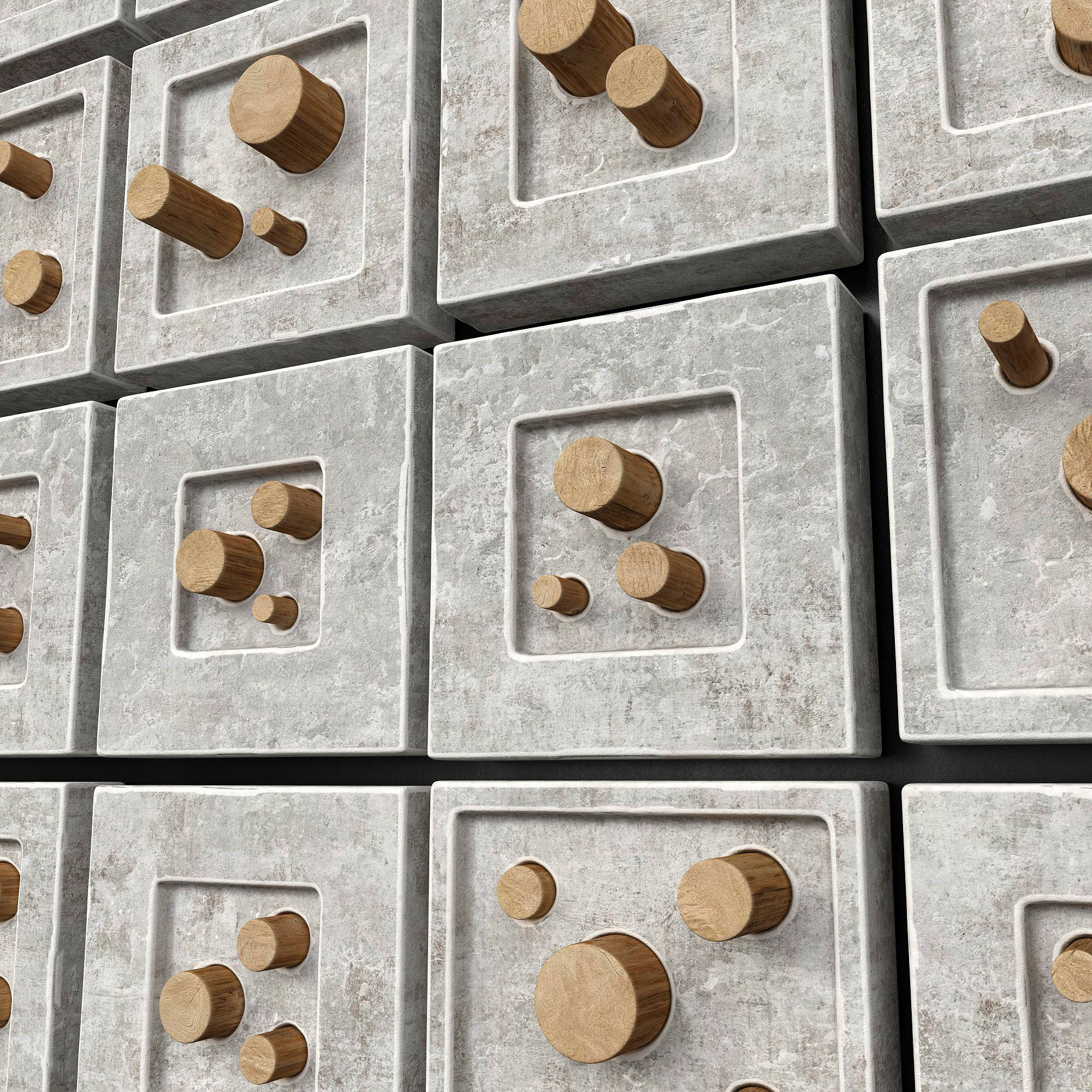 Stone hole panel n3 3D model_2