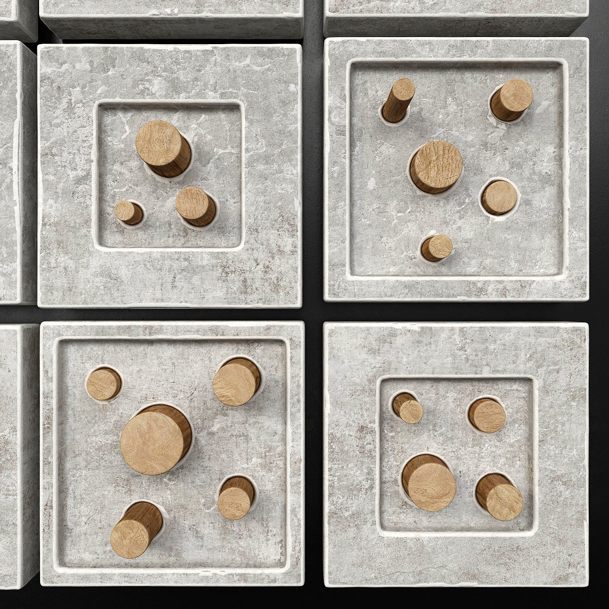 Stone hole panel n3 3D model_7