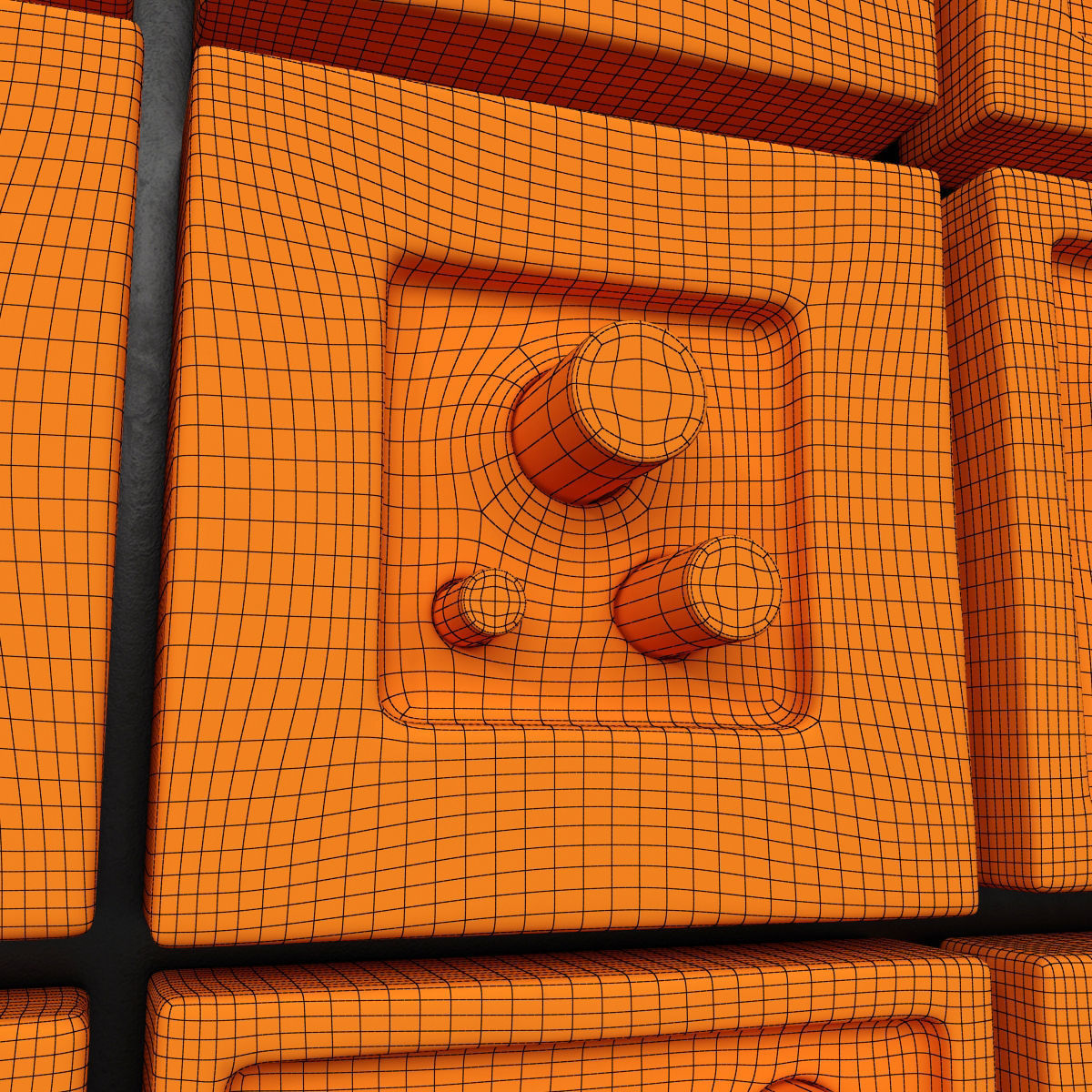 Stone hole panel n3 3D model_12