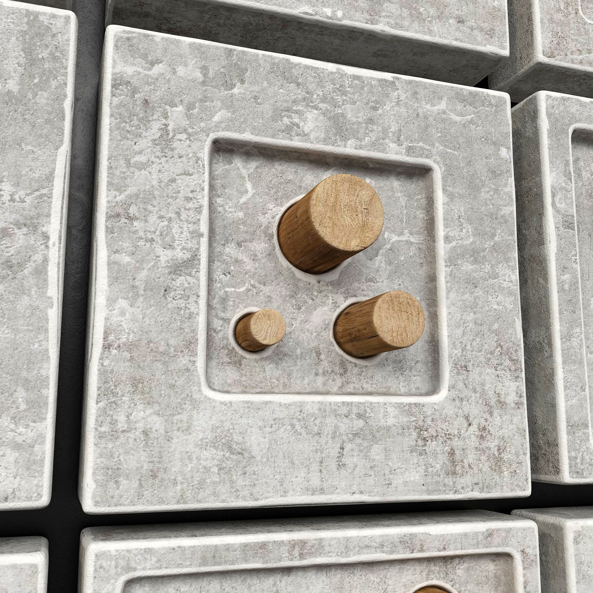 Stone hole panel n3 3D model_5