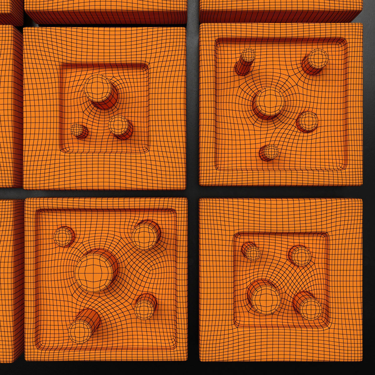 Stone hole panel n3 3D model_14