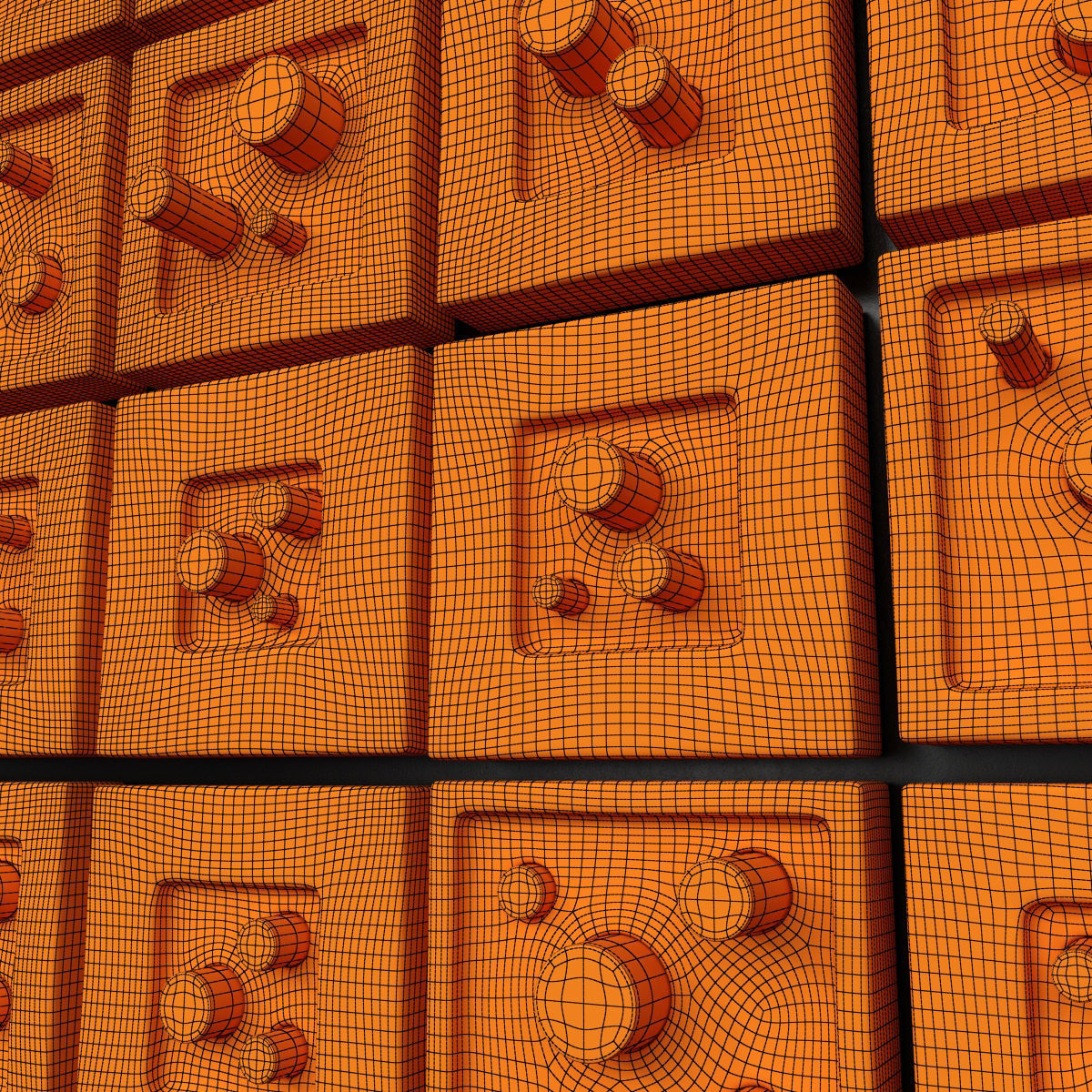 Stone hole panel n3 3D model_11