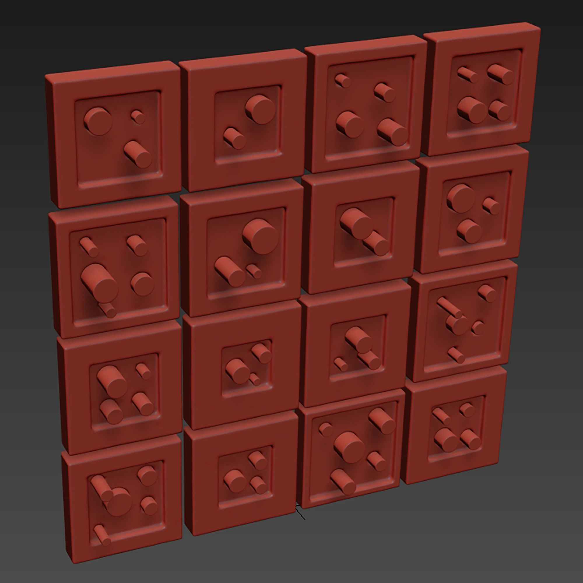 Stone hole panel n3 3D model_9