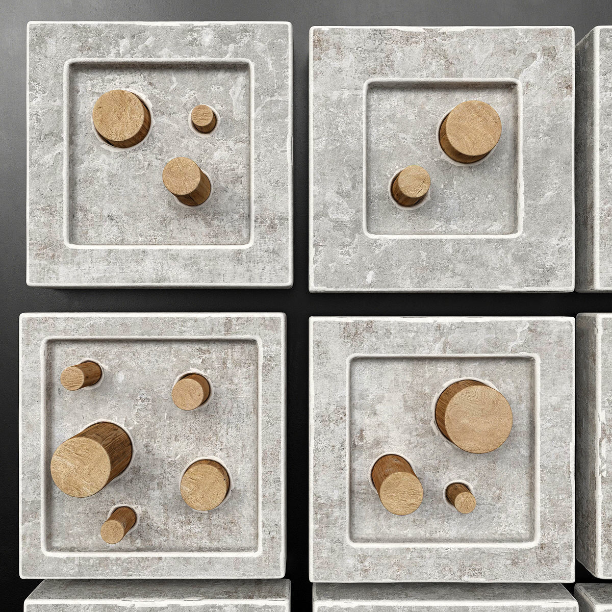 Stone hole panel n3 3D model_8