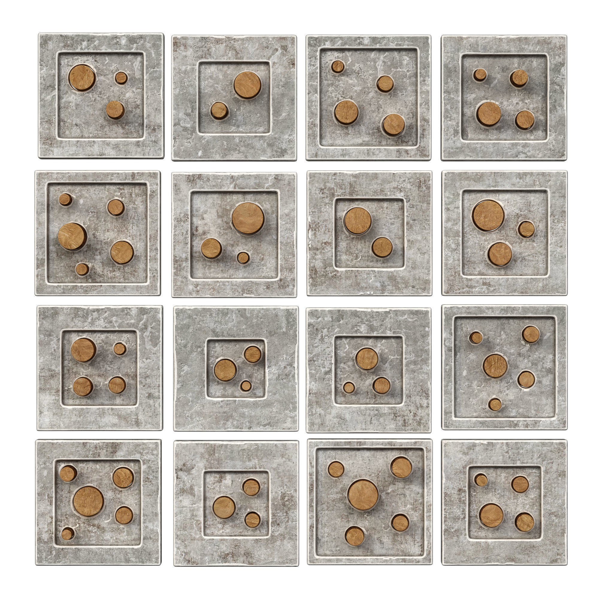 Stone hole panel n3 3D model_3