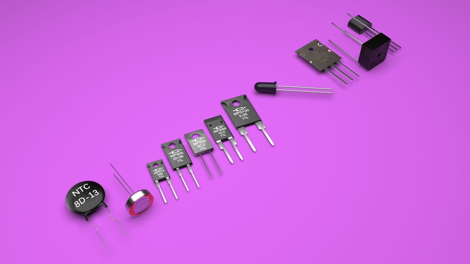 Electronic Components Set 3D model_12