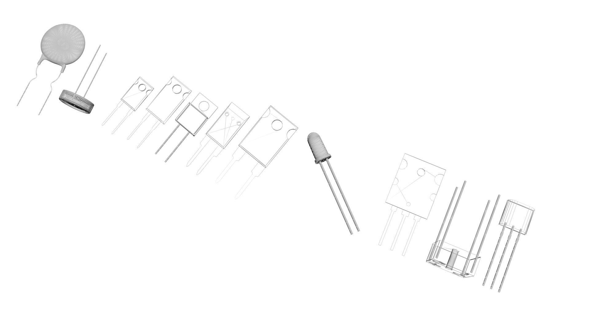 Electronic Components Set 3D model_25