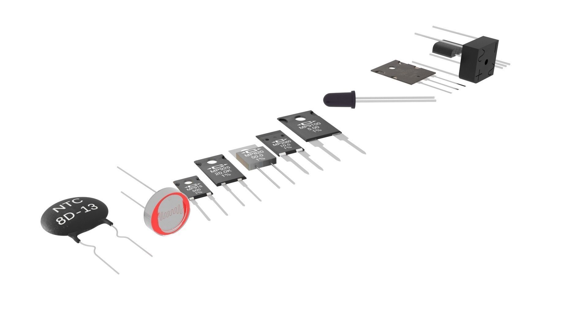 Electronic Components Set 3D model_14