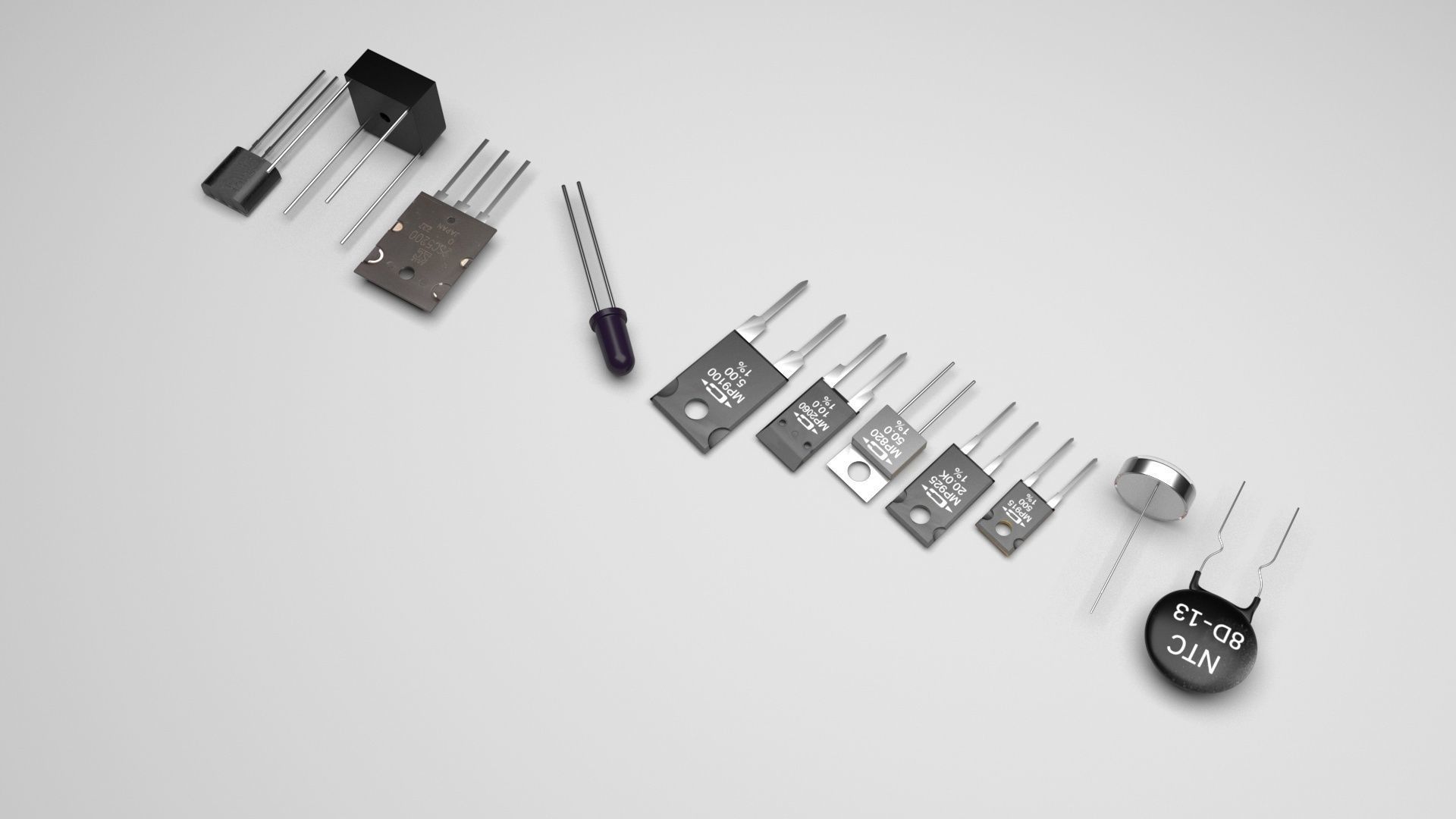 Electronic Components Set 3D model_3