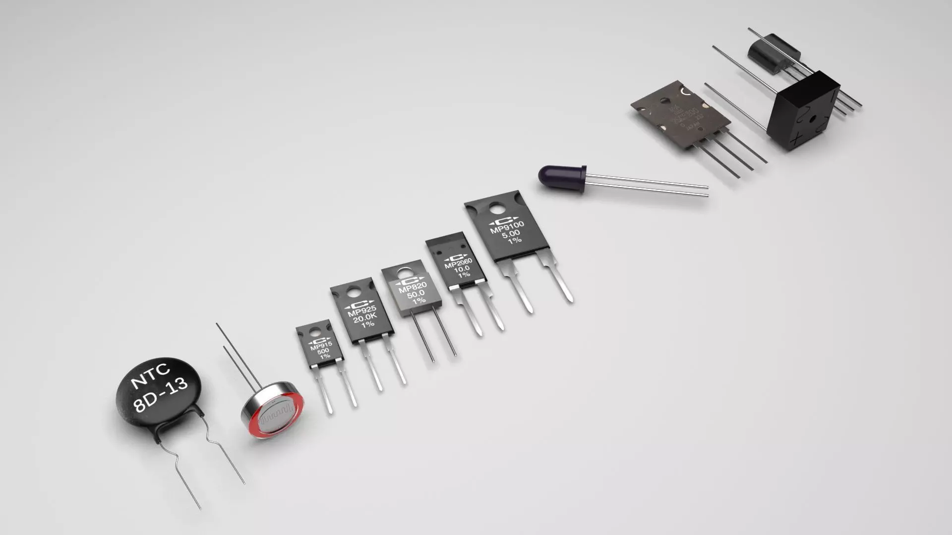 Electronic Components Set 3D model_0