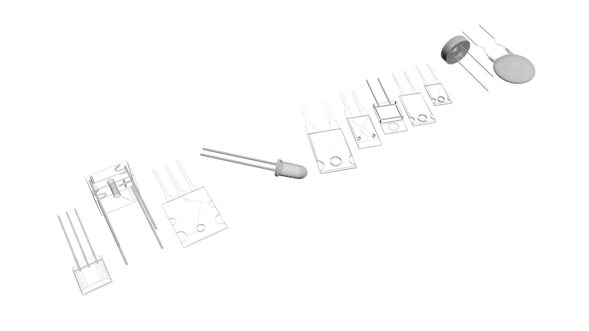 Electronic Components Set 3D model_26
