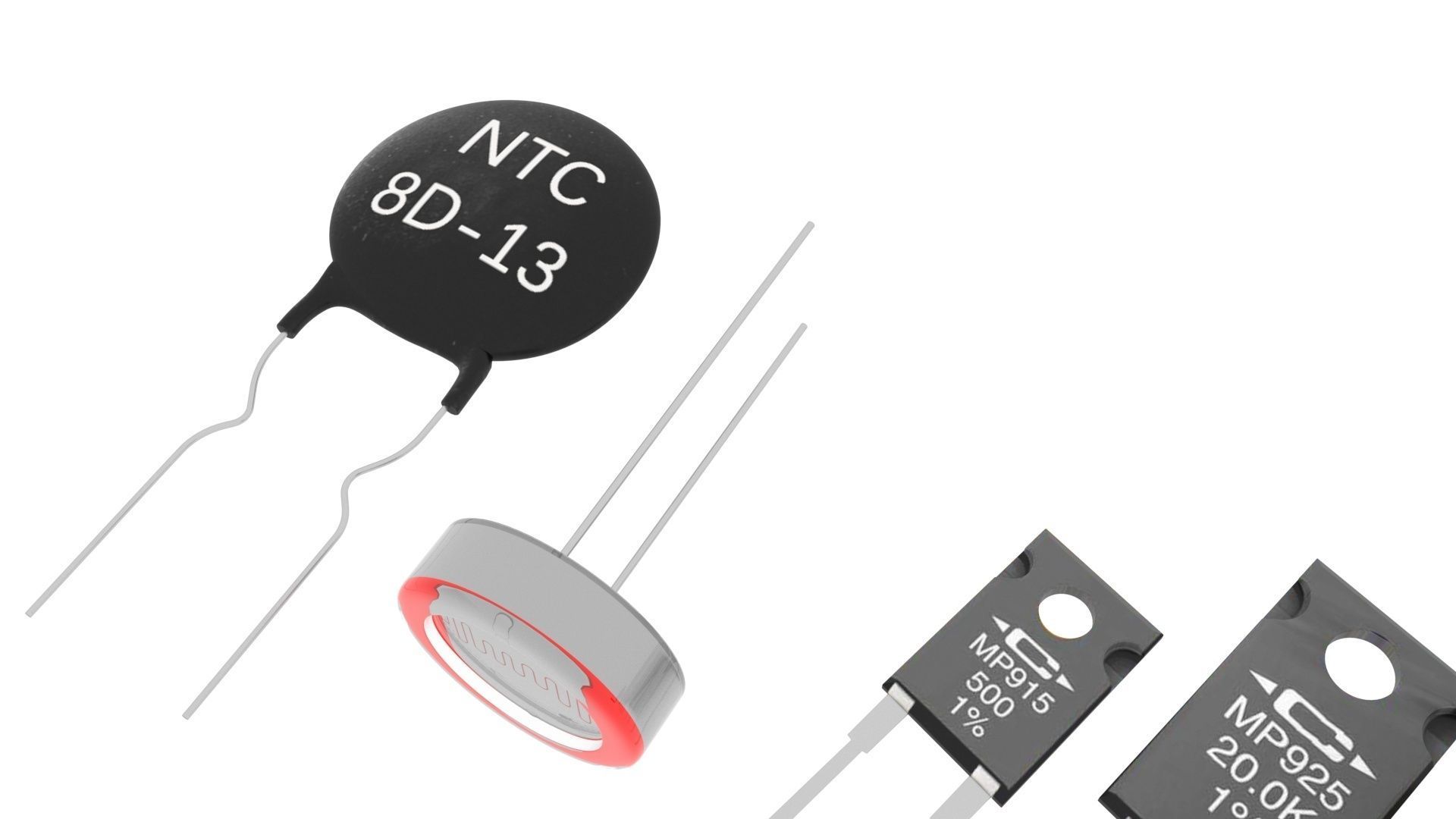 Electronic Components Set 3D model_16