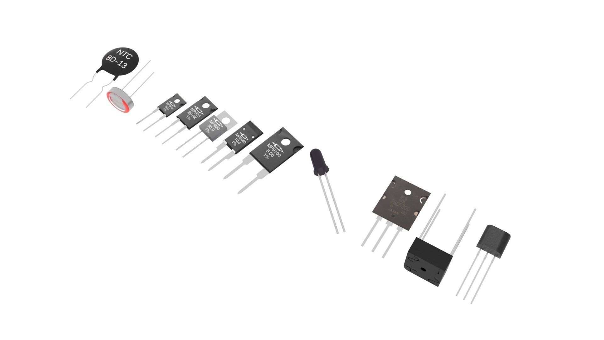 Electronic Components Set 3D model_15