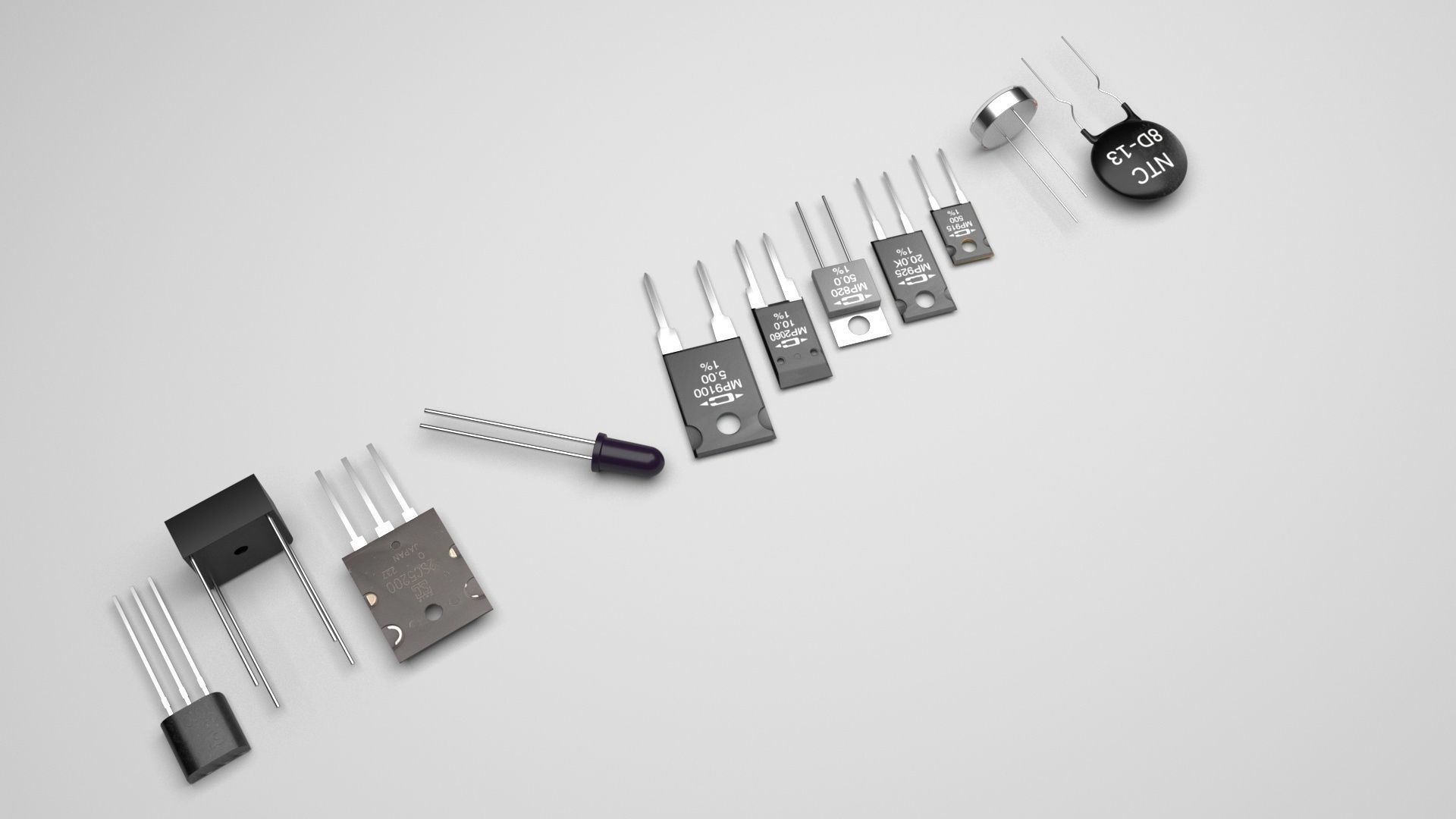 Electronic Components Set 3D model_2
