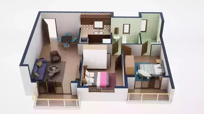 3D Floor Plan Model 33