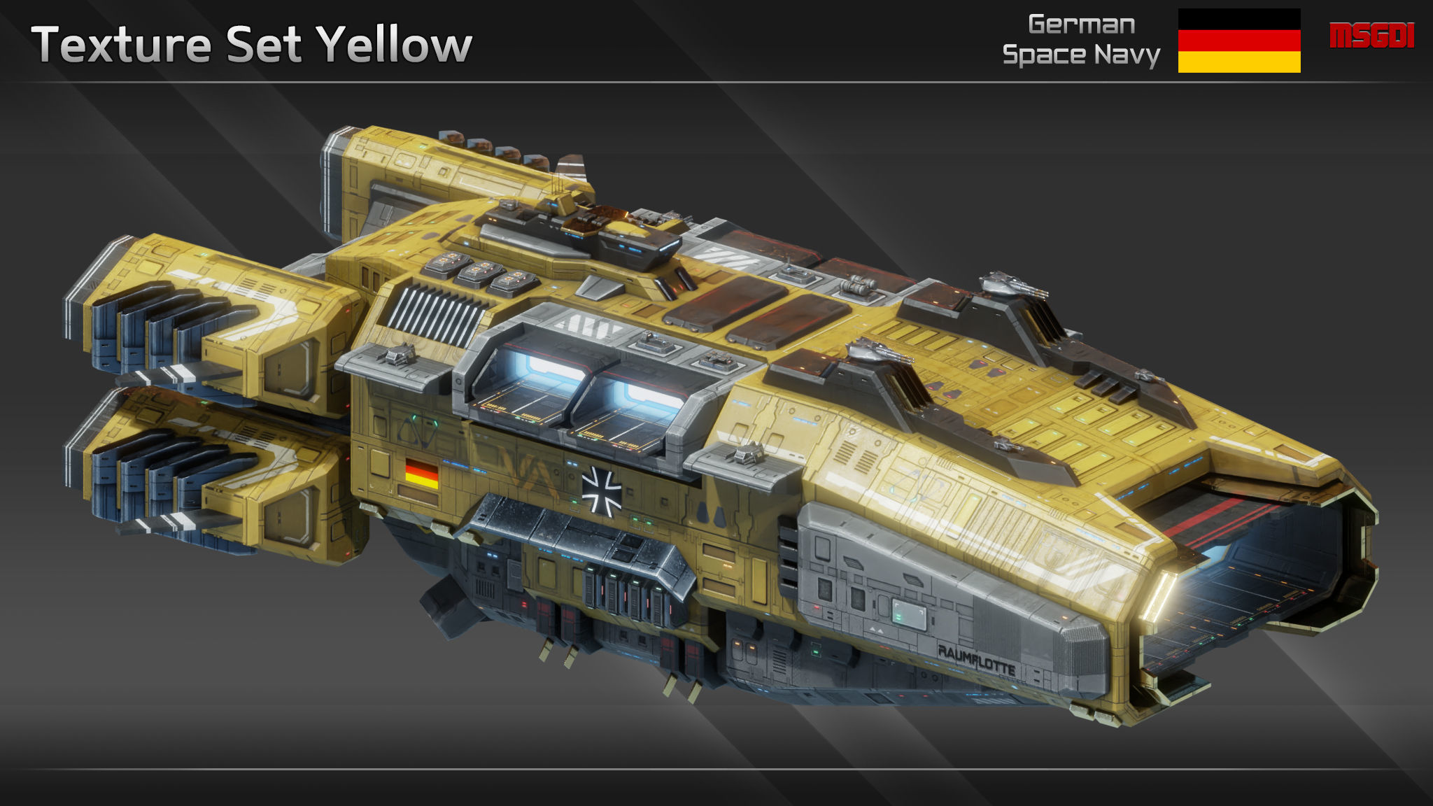 GSN Spaceship Barbarossa Class Carrier Low-poly 3D model_15