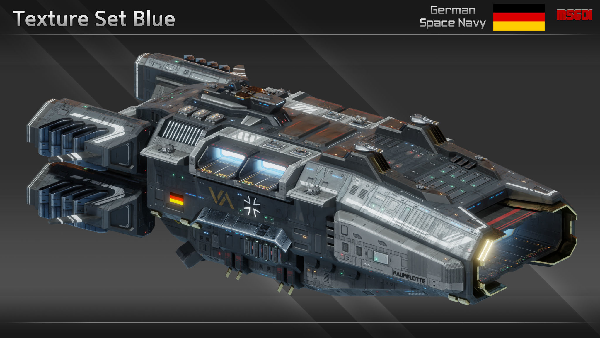 GSN Spaceship Barbarossa Class Carrier Low-poly 3D model_10