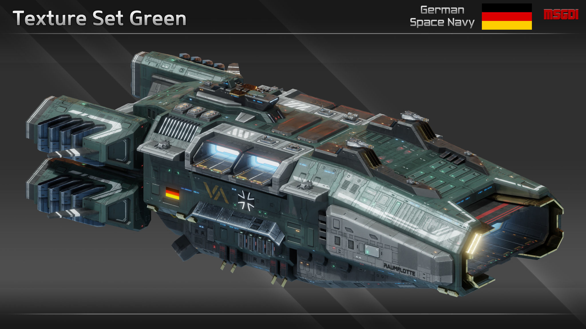 GSN Spaceship Barbarossa Class Carrier Low-poly 3D model_11