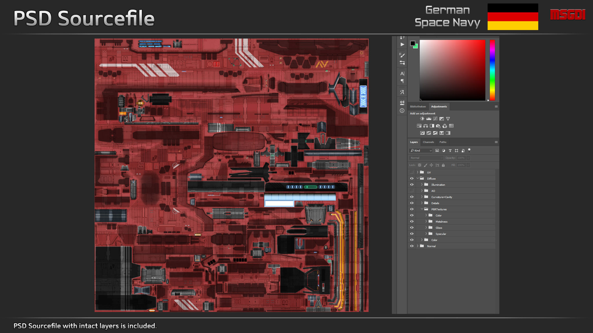 GSN Spaceship Barbarossa Class Carrier Low-poly 3D model_9