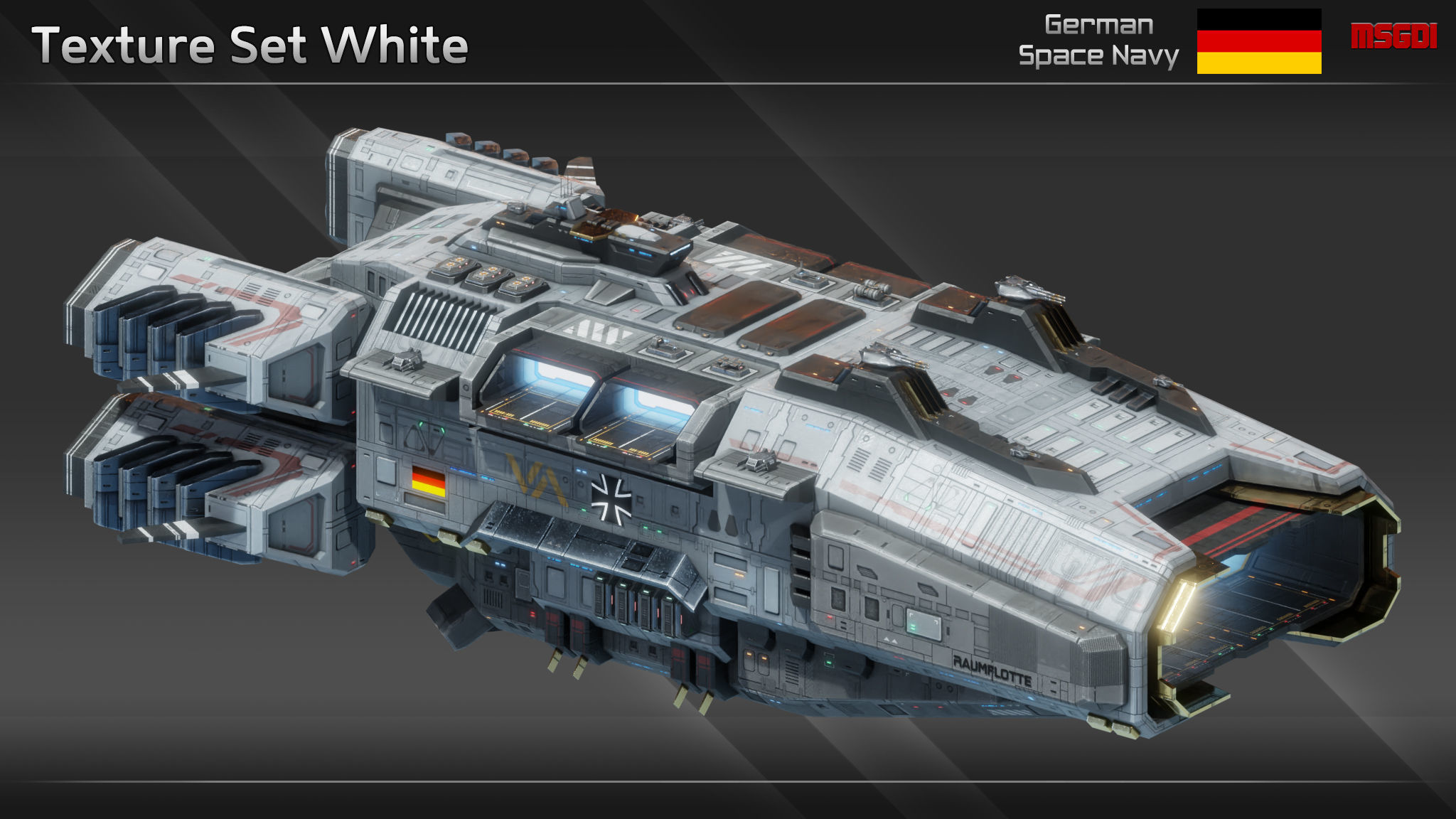 GSN Spaceship Barbarossa Class Carrier Low-poly 3D model_14