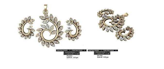 Women Earrings Pendants STL OBJ FBX Details 3D print model