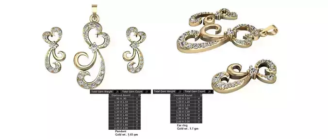 Women Earrings Pendants STL OBJ FBX Details