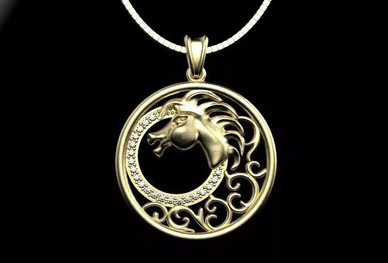 Horse Pendant 3D print model_0