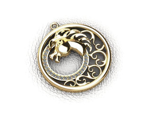 Horse Pendant 3D print model_2