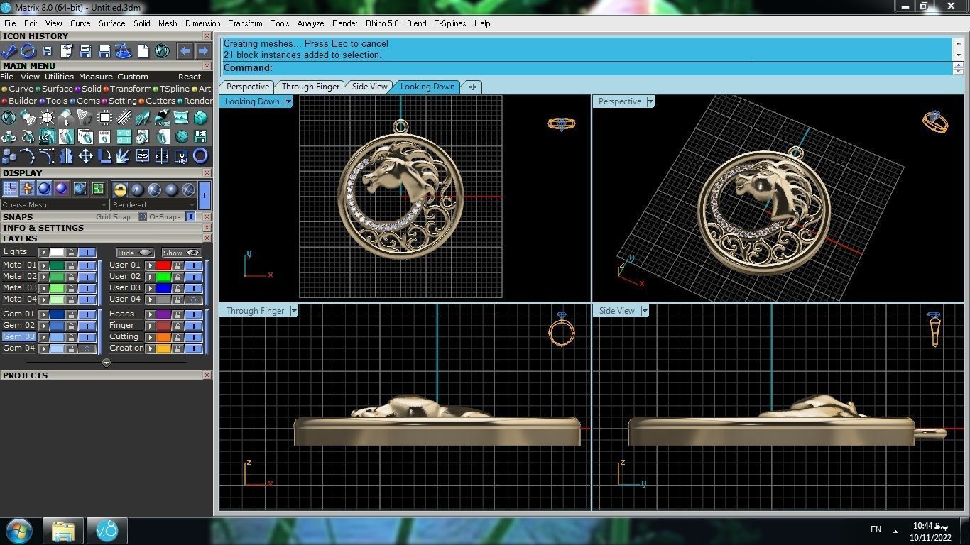 Horse Pendant 3D print model_5