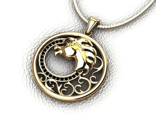 Horse Pendant 3D print model_1