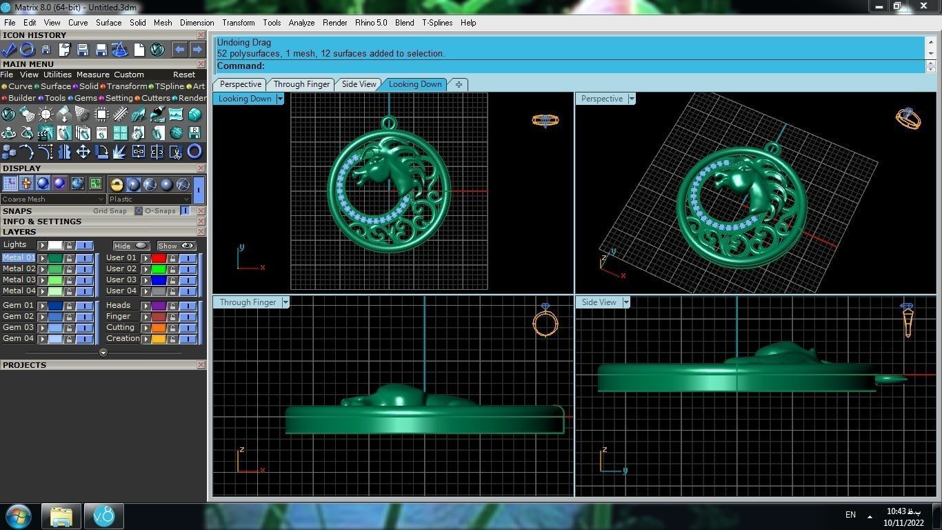 Horse Pendant 3D print model_4