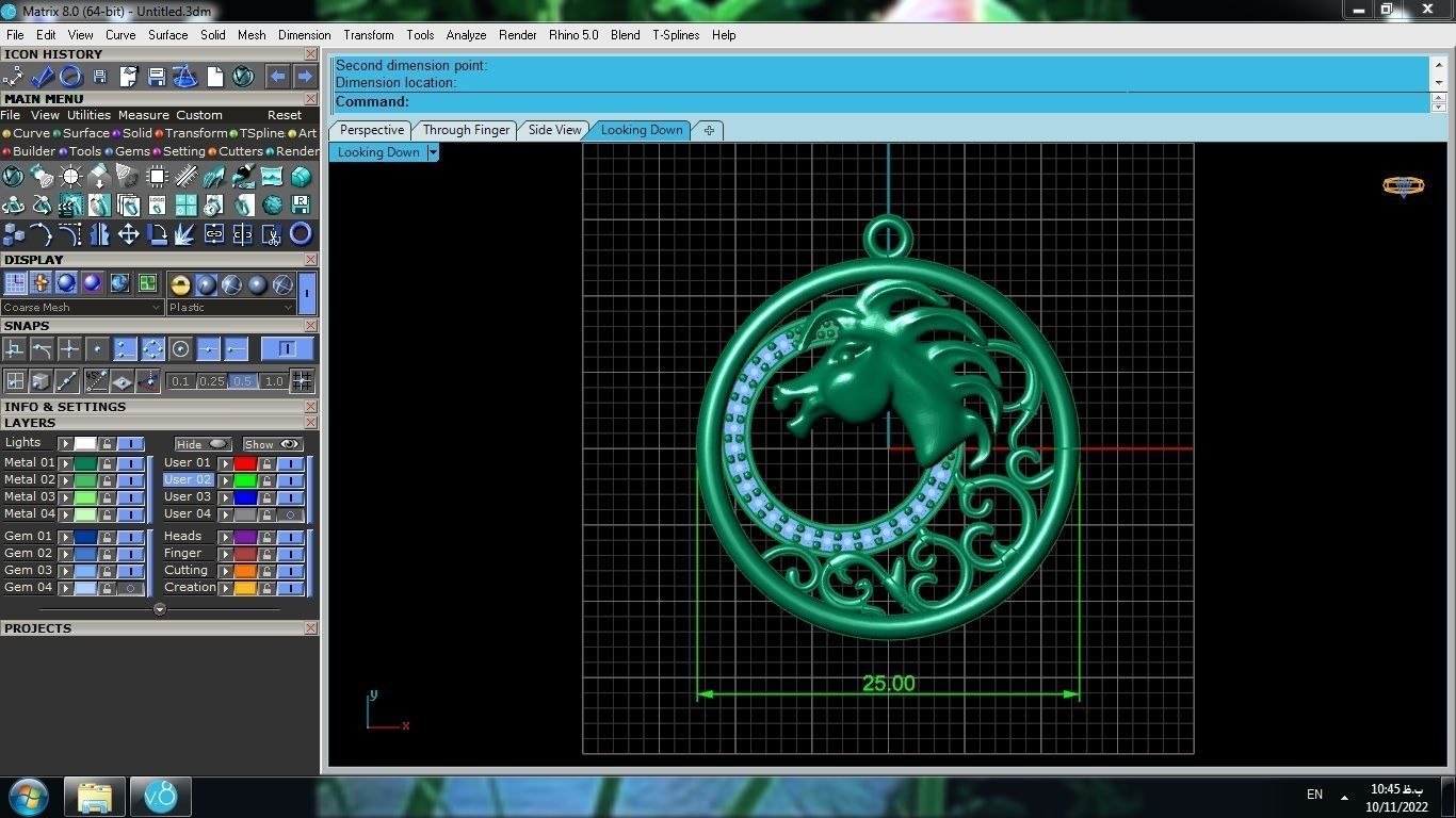 Horse Pendant 3D print model_3